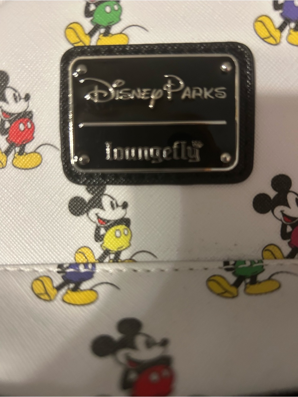 Loungefly Disney Parks White Mickey Mouse Multi-Color Print Backpack - Picture 3 of 7
